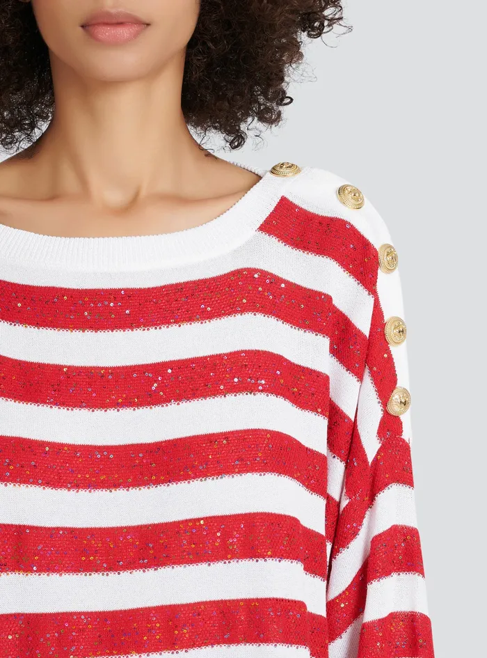 Balmain Dresses Womens High Summer Capsule Striped Knit Dress Multicolor Balmain Dresses Womens High Summer Capsule Striped Knit Dress Multicolor