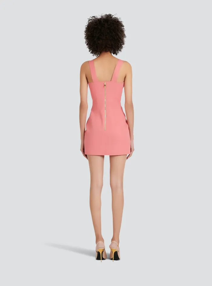 Balmain Dresses Womens Short Buttoned Dress Pink Balmain Dresses Womens Short Buttoned Dress Pink