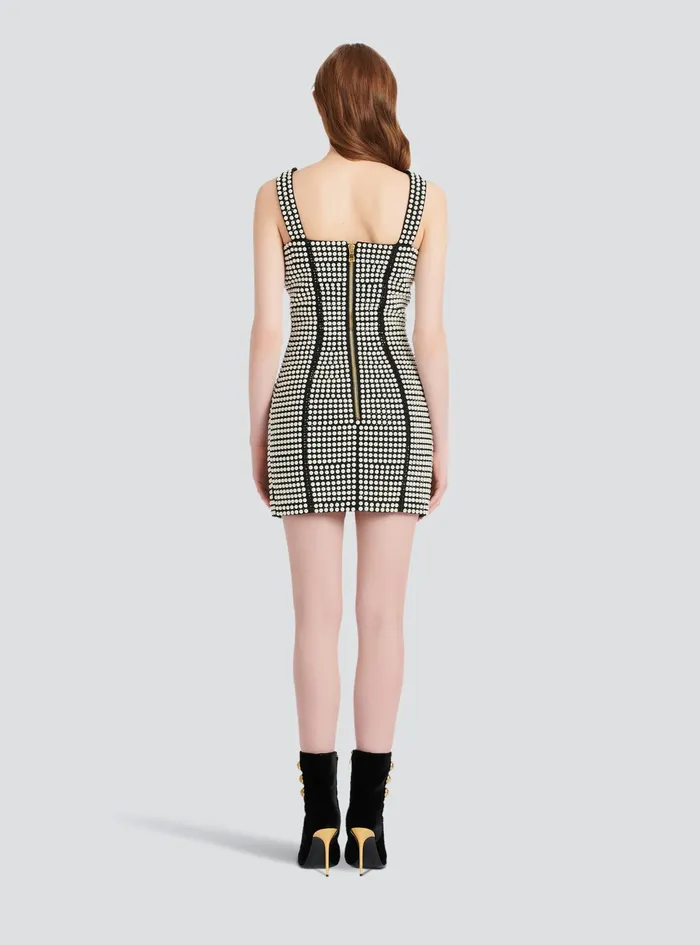 Balmain Dresses Womens Short Dress Withbead Embroidery Black Balmain Dresses Womens Short Dress Withbead Embroidery Black