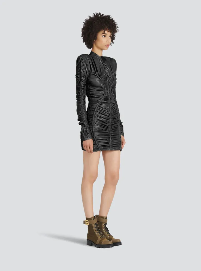 Balmain Dresses Womens Short Jersey Dress Silver Balmain Dresses Womens Short Jersey Dress Silver