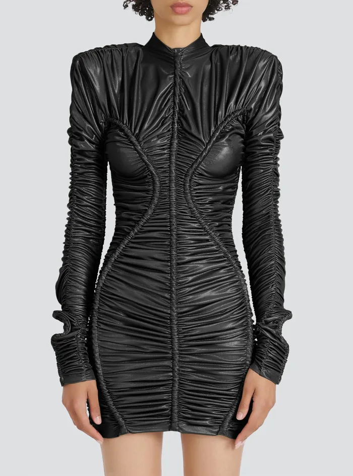 Balmain Dresses Womens Short Jersey Dress Silver Balmain Dresses Womens Short Jersey Dress Silver