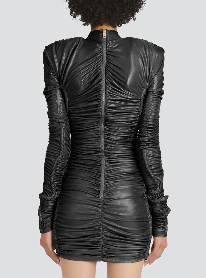 Balmain Dresses Womens Short Jersey Dress Silver Balmain Dresses Womens Short Jersey Dress Silver