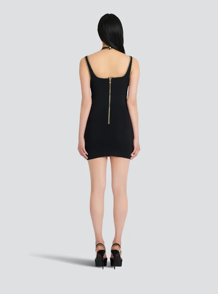 Balmain Dresses Womens Short Knit Dress Black Balmain Dresses Womens Short Knit Dress Black
