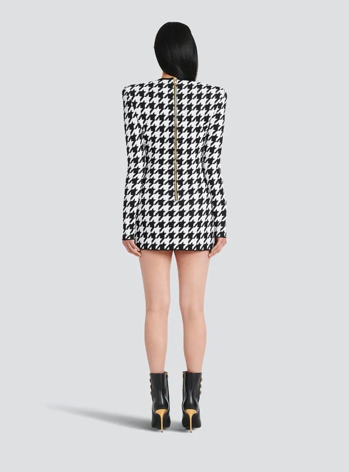 Balmain Dresses Womens Short Knit Dress With GoldTone Buttons Black