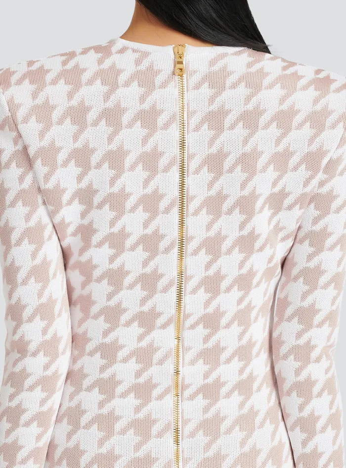 Balmain Dresses Womens Short Tweed Dress With GoldTone Buttons Pink Balmain Dresses Womens Short Tweed Dress With GoldTone Buttons Pink