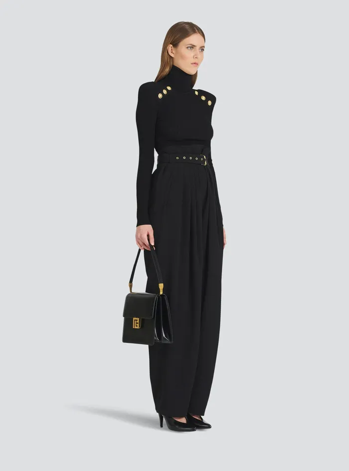 Balmain Ely Bags Womens Smooth Leather Ely Bag Black Balmain Ely Bags Womens Smooth Leather Ely Bag Black