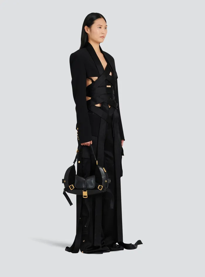 Balmain Handbags Womens Leather And Suede Major Bag Black Balmain Handbags Womens Leather And Suede Major Bag Black