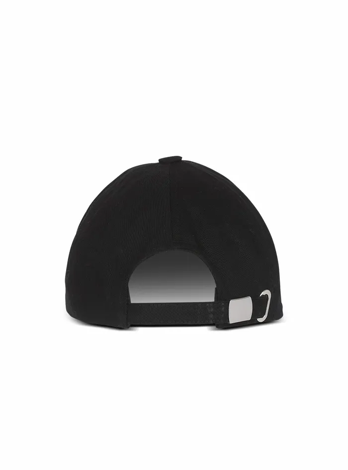 Balmain Hats Womens Cotton Cap With Balmain Logo Black Balmain Hats Womens Cotton Cap With Balmain Logo Black