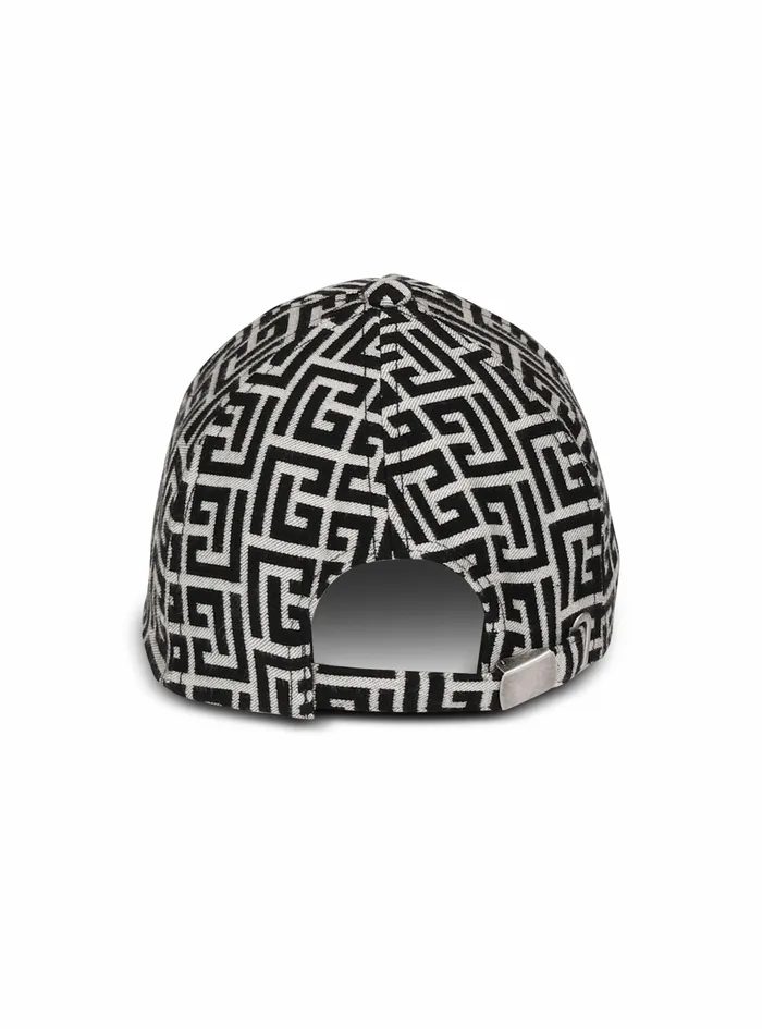 Balmain Hats Womens Cotton Cap With Balmain Monogram Black Balmain Hats Womens Cotton Cap With Balmain Monogram Black