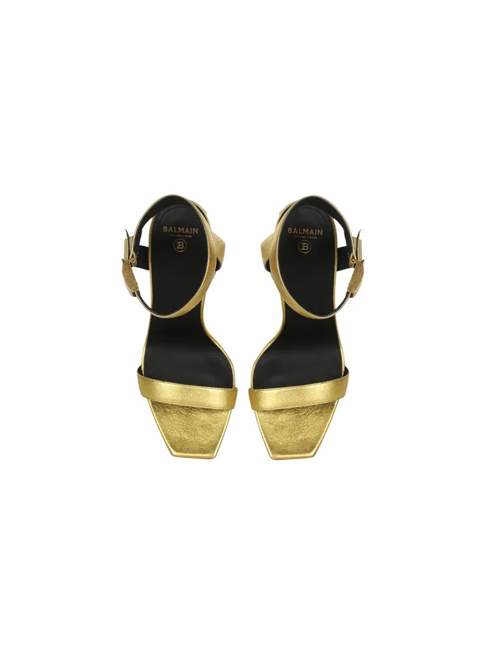 Balmain High Heels Womens Leather Ultima Sandals Gold Balmain High Heels Womens Leather Ultima Sandals Gold