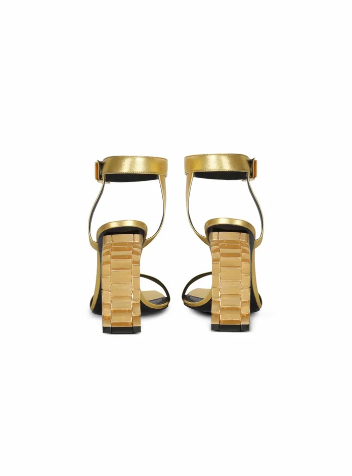 Balmain High Heels Womens Leather Ultima Sandals Gold Balmain High Heels Womens Leather Ultima Sandals Gold
