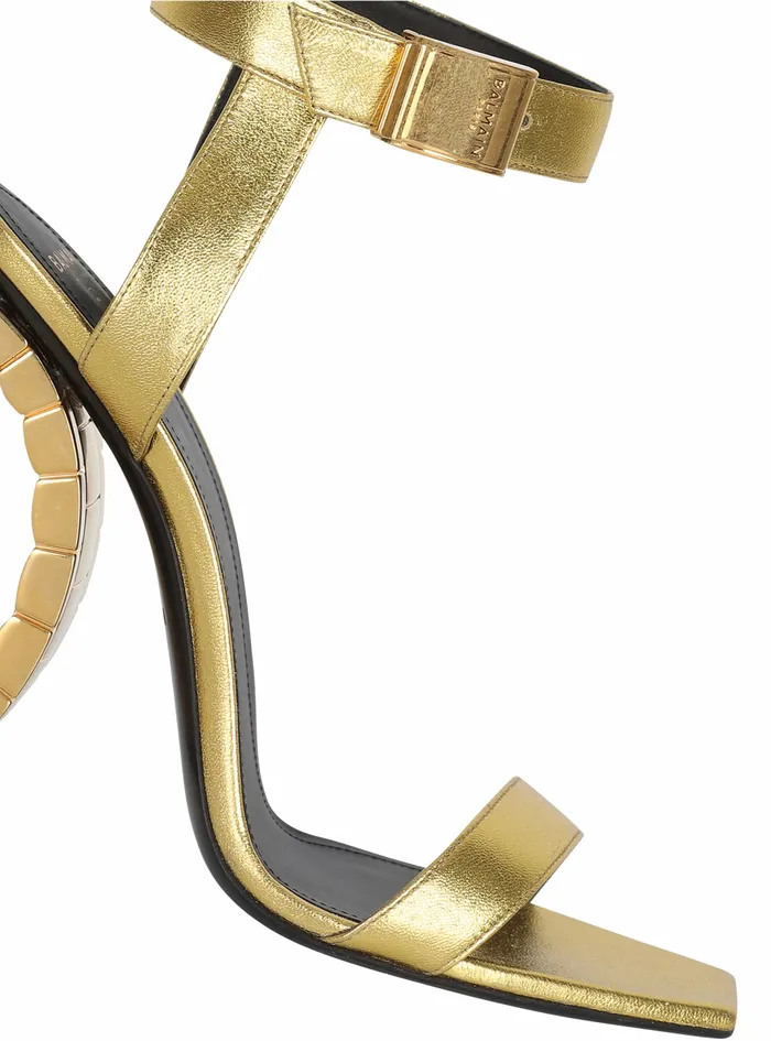 Balmain High Heels Womens Leather Ultima Sandals Gold Balmain High Heels Womens Leather Ultima Sandals Gold