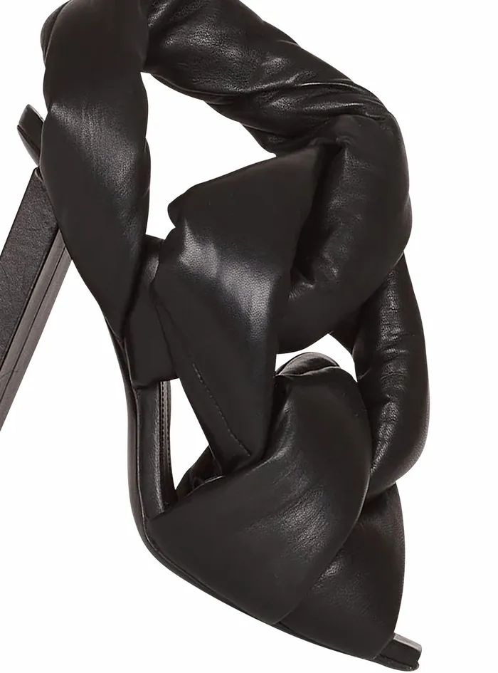 Balmain High Heels Womens Quilted Leather Ulla Sandals Black Balmain High Heels Womens Quilted Leather Ulla Sandals Black