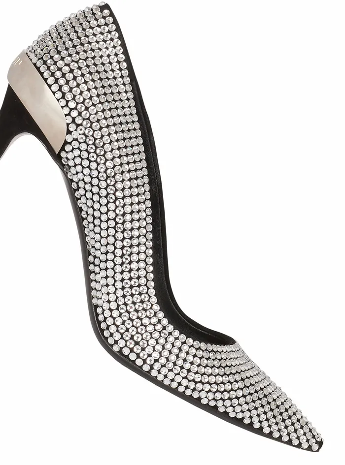 Balmain High Heels Womens Rhinestones Ruby Pumps Silver Balmain High Heels Womens Rhinestones Ruby Pumps Silver