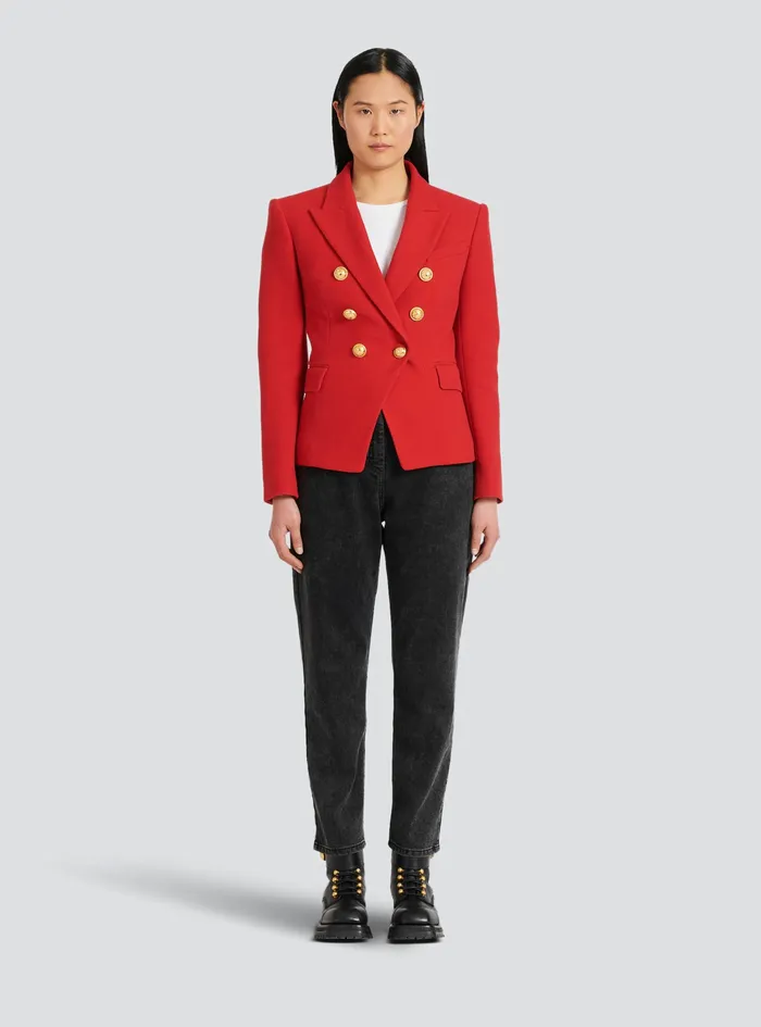 Balmain Jackets And Blazers Womens Cotton Piqu DoubleButtoned Jacket Red Balmain Jackets And Blazers Womens Cotton Piqu DoubleButtoned Jacket Red