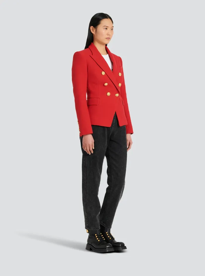 Balmain Jackets And Blazers Womens Cotton Piqu DoubleButtoned Jacket Red Balmain Jackets And Blazers Womens Cotton Piqu DoubleButtoned Jacket Red