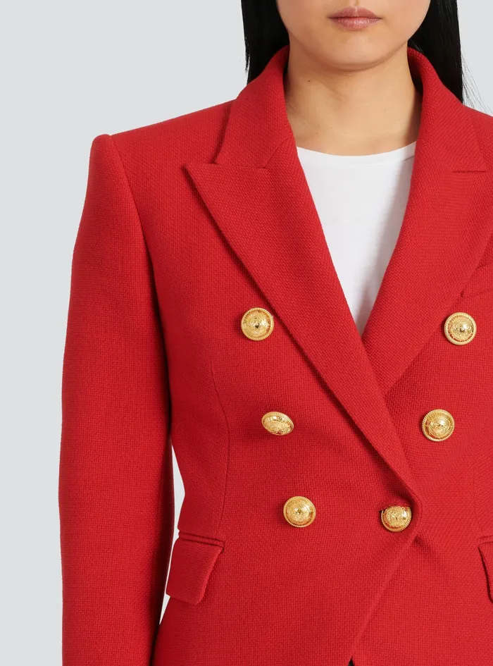 Balmain Jackets And Blazers Womens Cotton Piqu DoubleButtoned Jacket Red Balmain Jackets And Blazers Womens Cotton Piqu DoubleButtoned Jacket Red