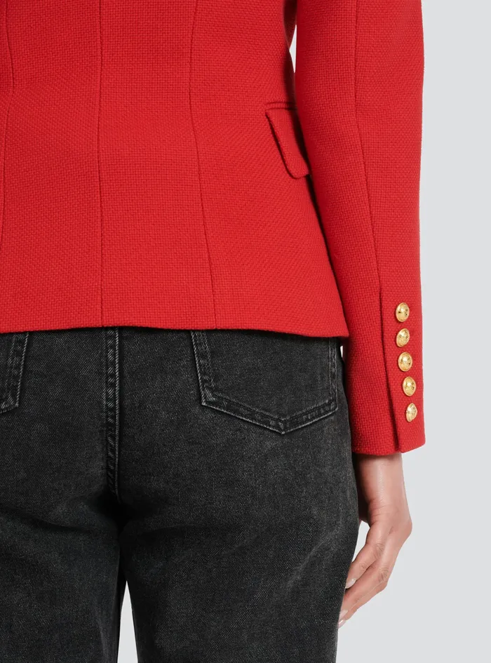 Balmain Jackets And Blazers Womens Cotton Piqu DoubleButtoned Jacket Red Balmain Jackets And Blazers Womens Cotton Piqu DoubleButtoned Jacket Red