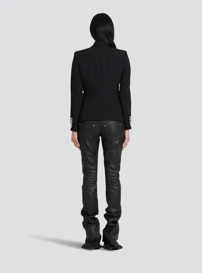 Balmain Jackets And Blazers Womens Wool Jacket With Embroidered Jewel Badge Black Balmain Jackets And Blazers Womens Wool Jacket With Embroidered Jewel Badge Black