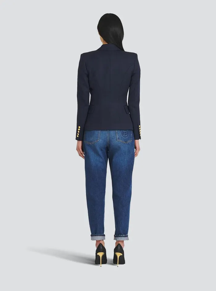 Balmain Jackets And Blazers Womens Wool SingleButton Blazer Navy Balmain Jackets And Blazers Womens Wool SingleButton Blazer Navy