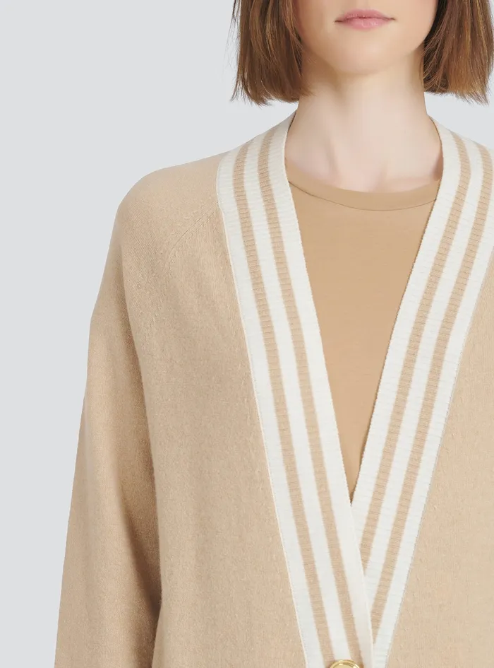 Balmain Knitwear Womens Knit Cardigan Beige Balmain Knitwear Womens Knit Cardigan Beige