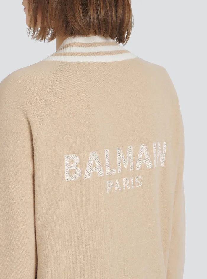 Balmain Knitwear Womens Knit Cardigan Beige Balmain Knitwear Womens Knit Cardigan Beige
