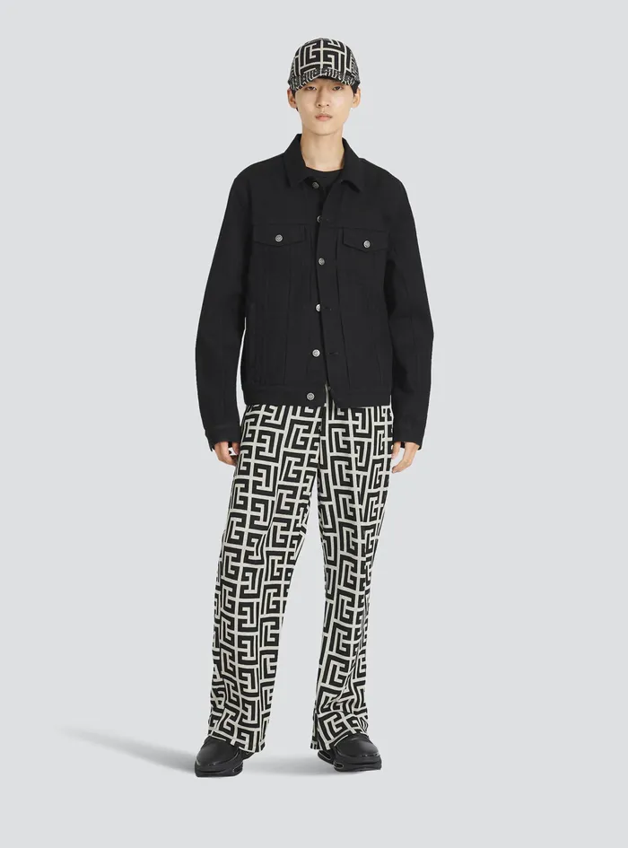 Balmain Outerwear Mens EcoDesigned Denim Jacket Black Balmain Outerwear Mens EcoDesigned Denim Jacket Black