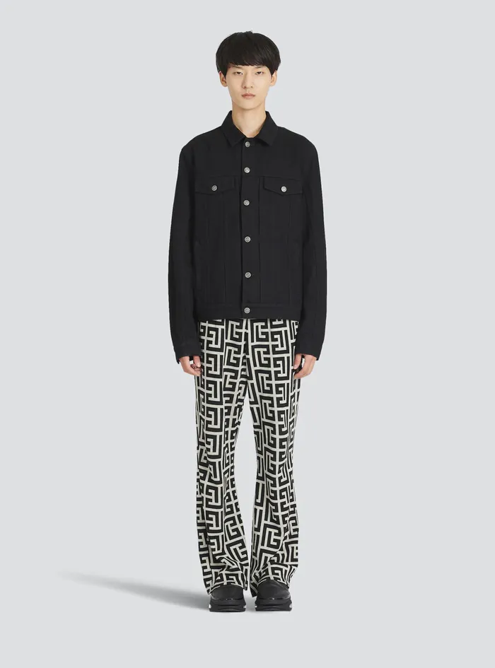 Balmain Outerwear Mens EcoDesigned Denim Jacket Black Balmain Outerwear Mens EcoDesigned Denim Jacket Black