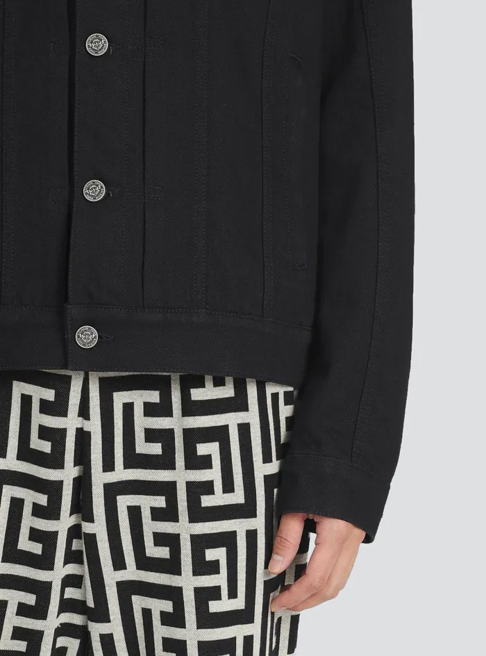 Balmain Outerwear Mens EcoDesigned Denim Jacket Black Balmain Outerwear Mens EcoDesigned Denim Jacket Black