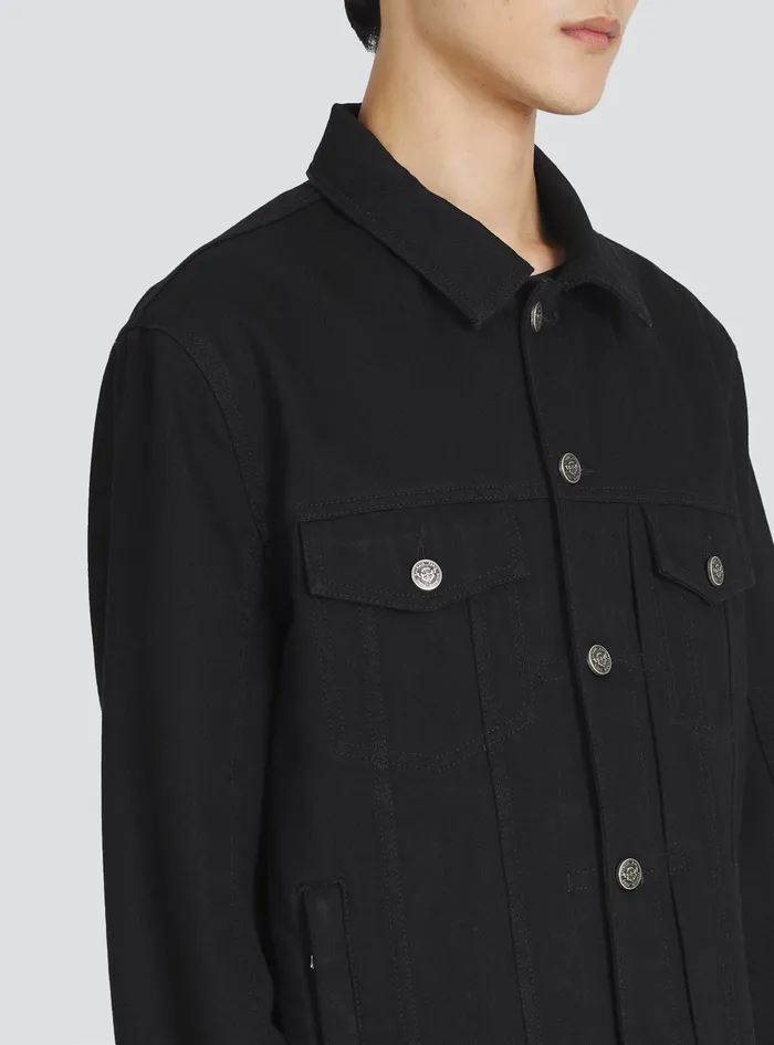 Balmain Outerwear Mens EcoDesigned Denim Jacket Black Balmain Outerwear Mens EcoDesigned Denim Jacket Black