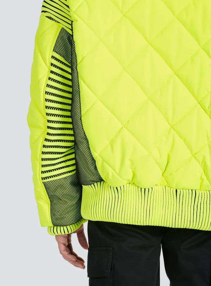Balmain Outerwear Mens Hooded Neon Quilted Jacket Yellow Balmain Outerwear Mens Hooded Neon Quilted Jacket Yellow