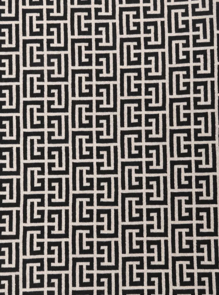 Balmain Scarves Womens Wool Scarf With Balmain Monogram Black Balmain Scarves Womens Wool Scarf With Balmain Monogram Black