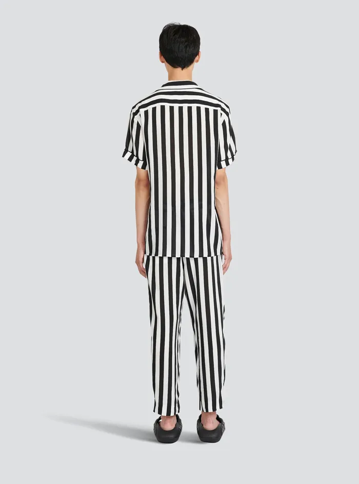 Balmain Shirts And Polos Mens EcoDesigned Striped Shirt White Balmain Shirts And Polos Mens EcoDesigned Striped Shirt White