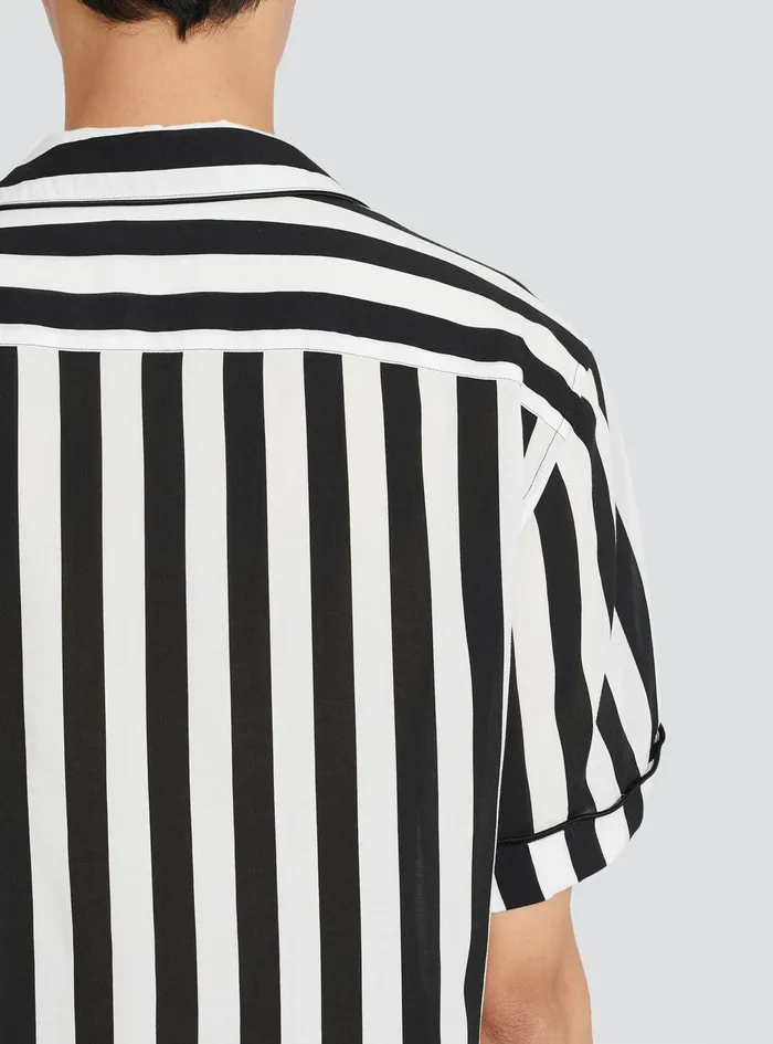 Balmain Shirts And Polos Mens EcoDesigned Striped Shirt White Balmain Shirts And Polos Mens EcoDesigned Striped Shirt White