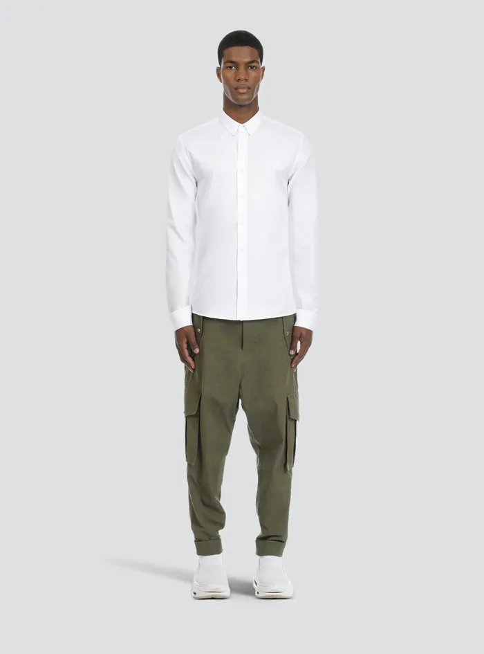 Balmain Shirts And Polos Mens Fitted White Cotton Shirt White Balmain Shirts And Polos Mens Fitted White Cotton Shirt White