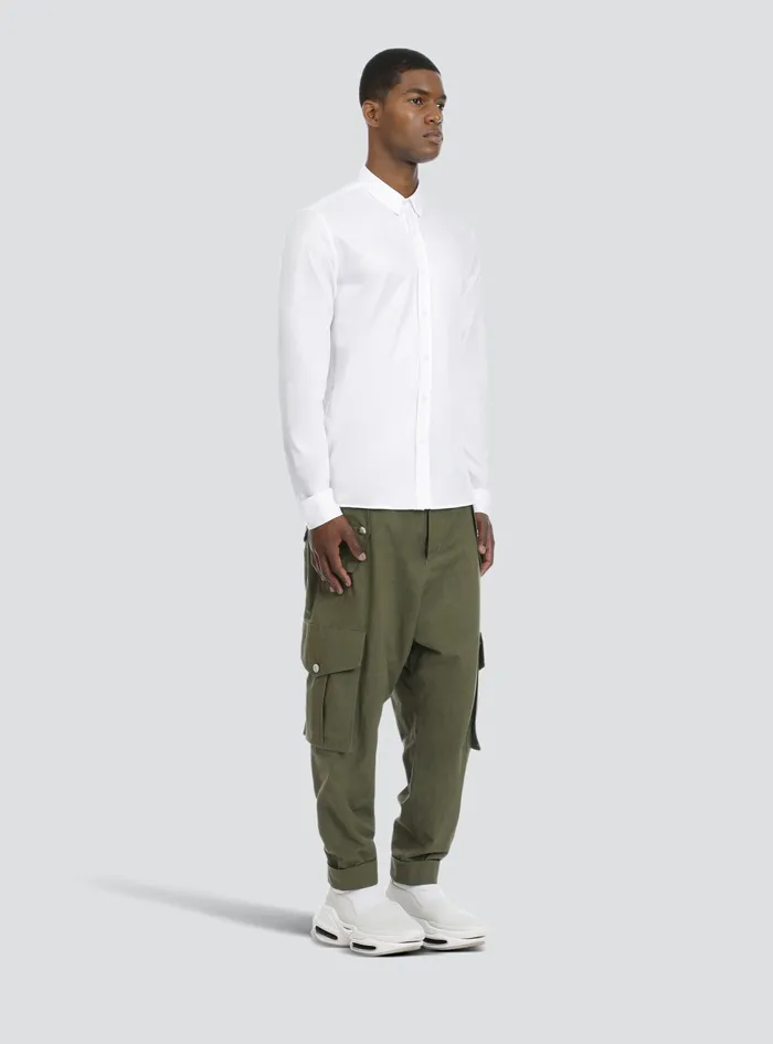 Balmain Shirts And Polos Mens Fitted White Cotton Shirt White Balmain Shirts And Polos Mens Fitted White Cotton Shirt White