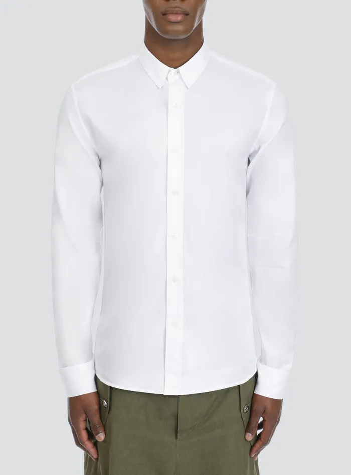 Balmain Shirts And Polos Mens Fitted White Cotton Shirt White Balmain Shirts And Polos Mens Fitted White Cotton Shirt White
