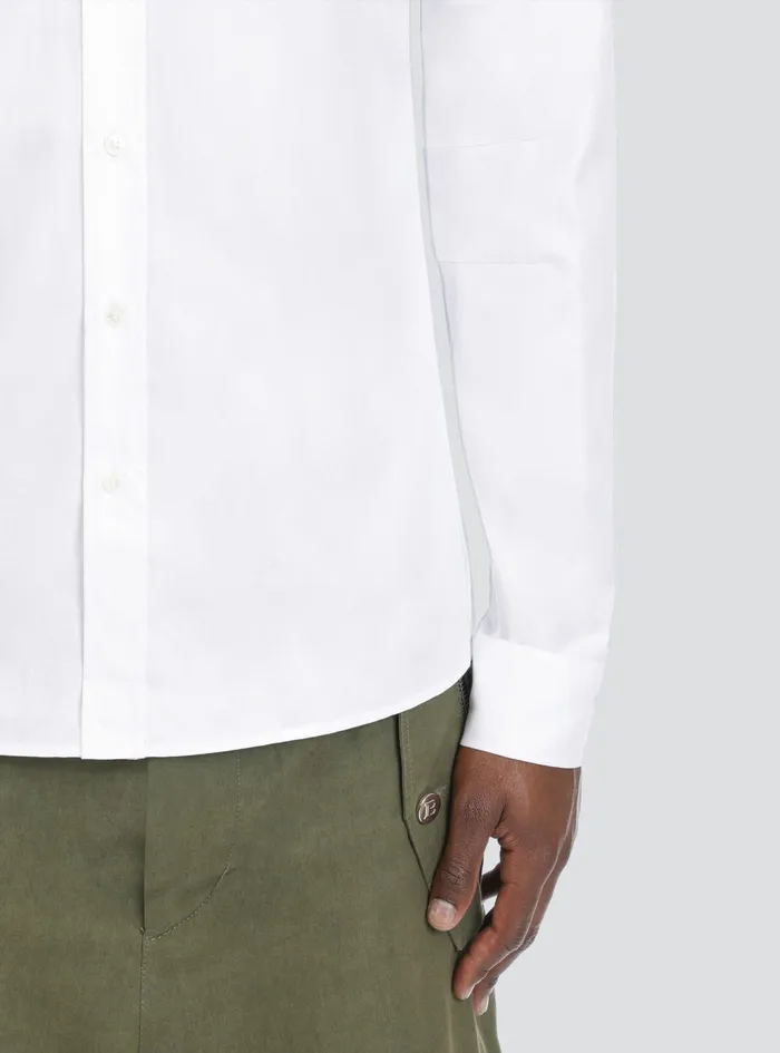 Balmain Shirts And Polos Mens Fitted White Cotton Shirt White Balmain Shirts And Polos Mens Fitted White Cotton Shirt White