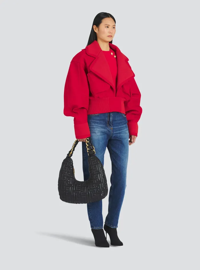 Balmain Shoulder Bags Womens Quilted Leather Pillow Hobo Bag Black Balmain Shoulder Bags Womens Quilted Leather Pillow Hobo Bag Black