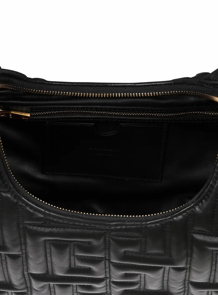 Balmain Shoulder Bags Womens Quilted Leather Pillow Hobo Bag Black Balmain Shoulder Bags Womens Quilted Leather Pillow Hobo Bag Black