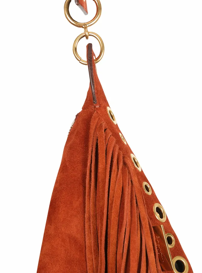 Balmain Shoulder Bags Womens X Netflix Fringed Suede Maxi Hobo Bag Brown Balmain Shoulder Bags Womens X Netflix Fringed Suede Maxi Hobo Bag Brown