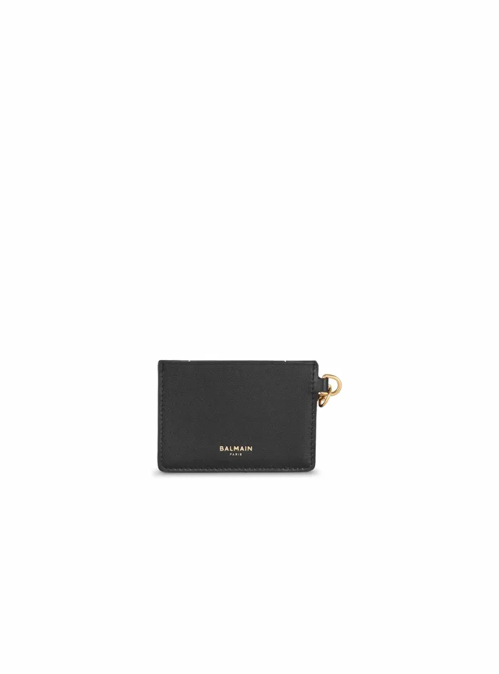 Balmain Small Leather Goods Womens Calfskin Coin Card Holder Black