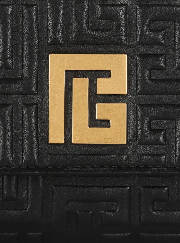 Balmain Small Leather Goods Womens Debossed Leather 1945 Wallet With Balmain Monogram And Chain Black Balmain Small Leather Goods Womens Debossed Leather 1945 Wallet With Balmain Monogram And Chain Black