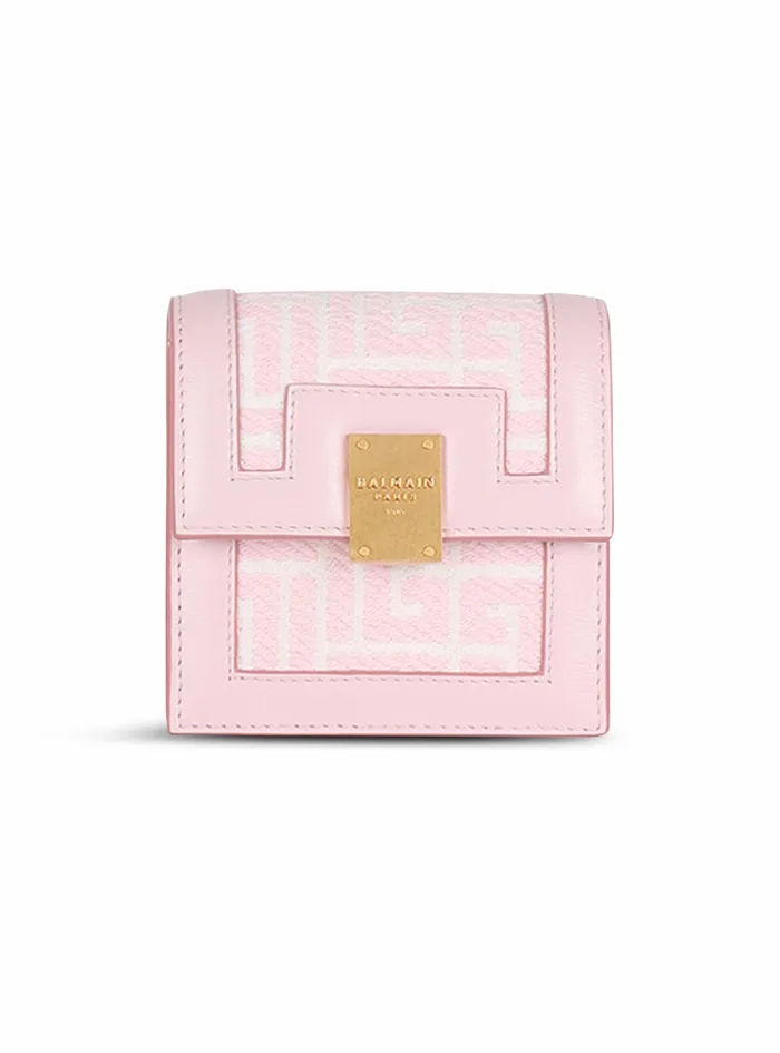 Balmain Small Leather Goods Womens Exclusive 8211 Bicolor Jacquard 1945 Card Holder With Chain Pink Balmain Small Leather Goods Womens Exclusive 8211 Bicolor Jacquard 1945 Card Holder With Chain Pink