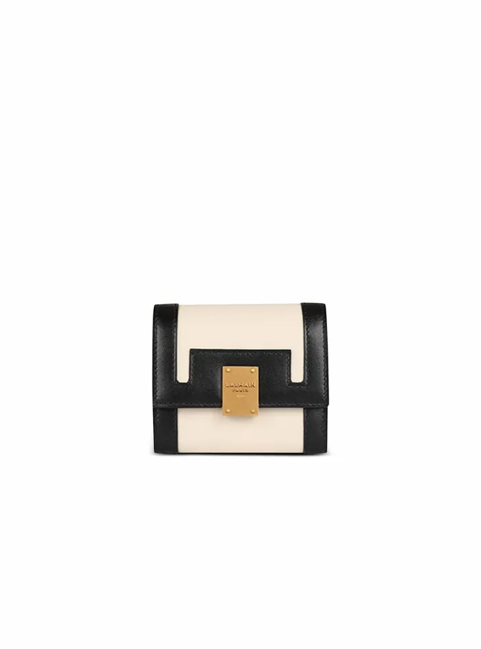 Balmain Small Leather Goods Womens Leather 1945 Coin Pouch With Leather Panels Beige Balmain Small Leather Goods Womens Leather 1945 Coin Pouch With Leather Panels Beige