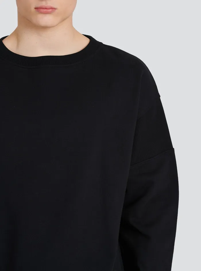 Balmain Sweatshirts Mens EcoDesigned Cotton Sweatshirt With Balmain Logo Print Black Balmain Sweatshirts Mens EcoDesigned Cotton Sweatshirt With Balmain Logo Print Black