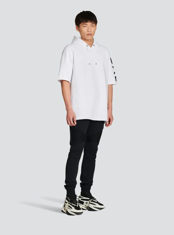 Balmain Sweatshirts Mens Oversized EcoDesigned Cotton Hooded Sweatshirt Withbalmain Logo Print White Balmain Sweatshirts Mens Oversized EcoDesigned Cotton Hooded Sweatshirt Withbalmain Logo Print White
