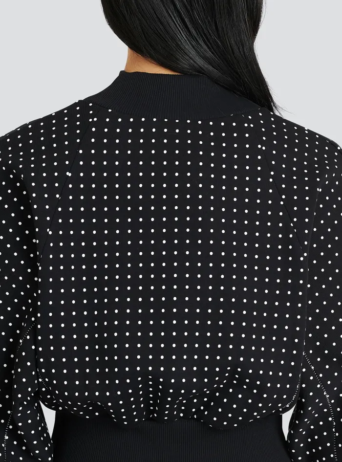 Balmain Sweatshirts Womens Cotton Sweatshirt With Printed Dots And Balmain Logo Black Balmain Sweatshirts Womens Cotton Sweatshirt With Printed Dots And Balmain Logo Black