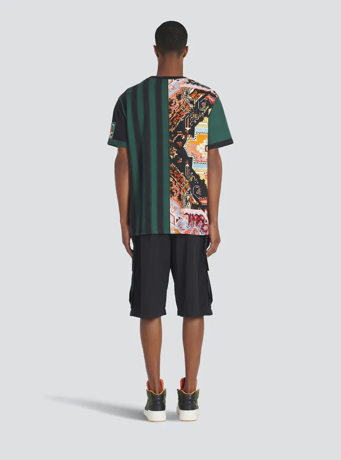 Balmain TShirts Mens Oversized Cotton TShirt With Multicolor Balmain Print Multicolor Balmain TShirts Mens Oversized Cotton TShirt With Multicolor Balmain Print Multicolor