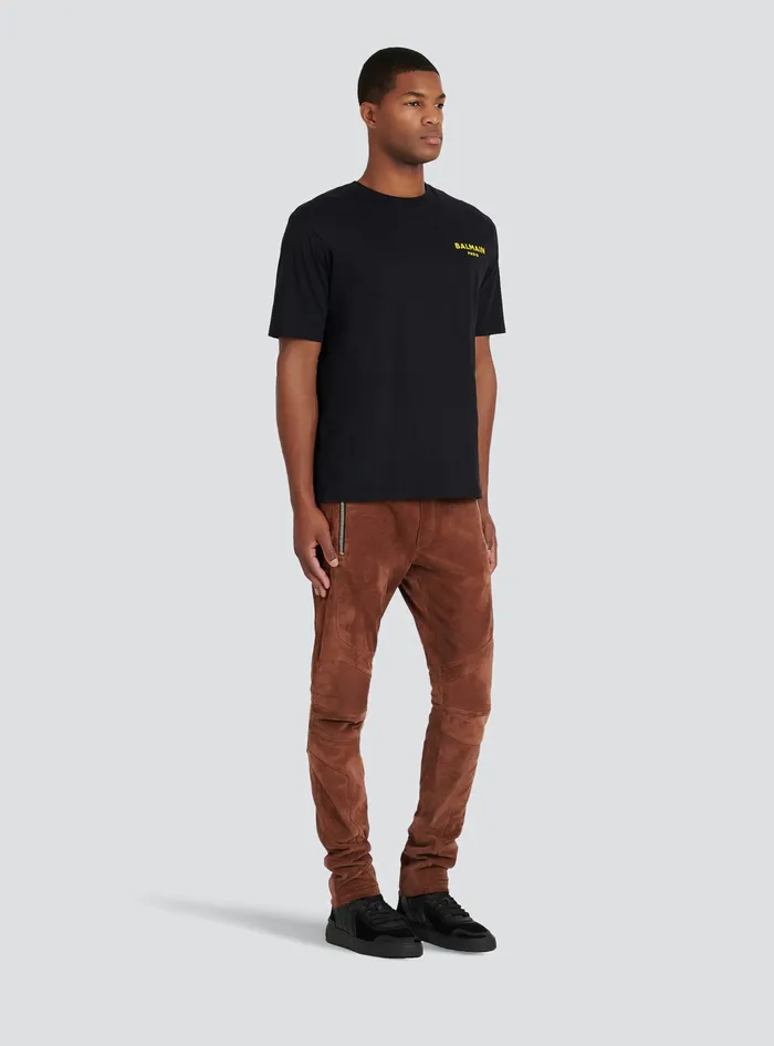 Balmain TShirts Mens X Netflix Cotton TShirt With Small Balmain Logo Print Black Balmain TShirts Mens X Netflix Cotton TShirt With Small Balmain Logo Print Black